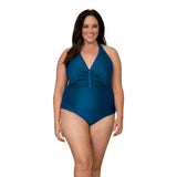 Sun & Sea Women's Plus Size Halter Style 1 Piece Swimsuit