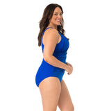 Caribbean Sand  Women's Plus Size Ruched 1 Piece Swimsuit
