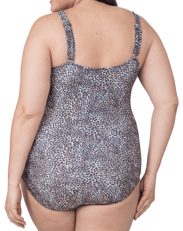 Twist Front One Piece Bathing Suit Modest Plus Size Swimsuit for Women with Tummy Control