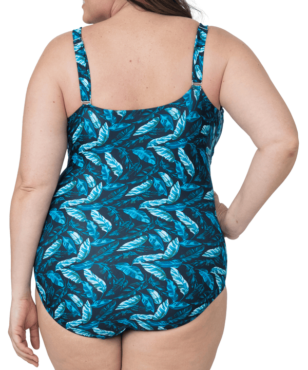 Front One Piece Bathing Suit Modest Plus Size Swimsuit for Women with Tummy Control