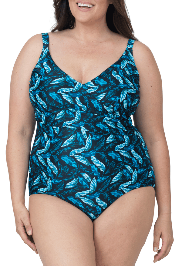 Front One Piece Bathing Suit Modest Plus Size Swimsuit for Women with Tummy Control