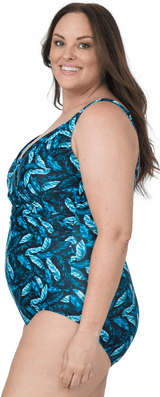 Front One Piece Bathing Suit Modest Plus Size Swimsuit for Women with Tummy Control