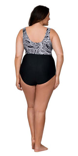 Caribbean Sand Women's Plus Size Fashion Twist Knot 1 Piece Swimsuit