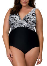 Caribbean Sand Women's Plus Size Fashion Twist Knot 1 Piece Swimsuit