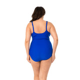 Caribbean Sand  Women's Plus Size Ruched 1 Piece Swimsuit