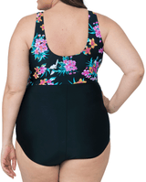 Caribbean Sand Women's Plus Size Fashion Twist Knot 1 Piece Swimsuit