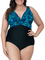 Caribbean Sand Women's Plus Size Fashion Twist Knot 1 Piece Swimsuit